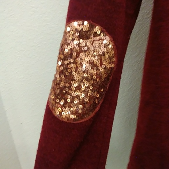 Dina Be L/S Knit Top with Sequin Elbow Patches - Picture 3 of 6